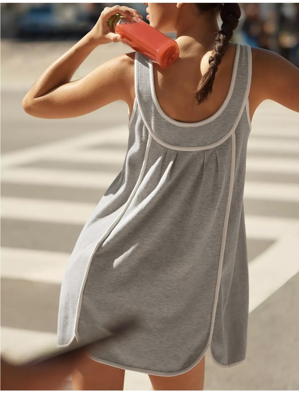 Women’s Summer Athletic Dress Grey with Contrast Trim size medium new - Picture 3 of 7